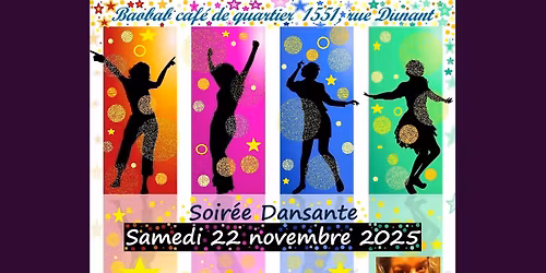Soir\u00e9e dansante au Baobab, 22 novembre 2025, avec DJ Noukii