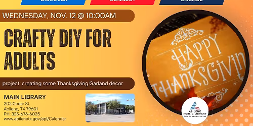 Crafty DIY: Thanksgiving Garland (Main Library)
