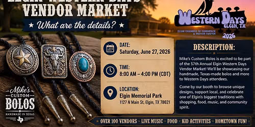 57th Annual Western Days Vendor Market