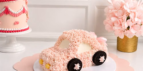 Pink Car Cake Decorating Class for Kids | Flower & Flour Studio