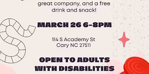 Free Game Night for Adults with Disabilities