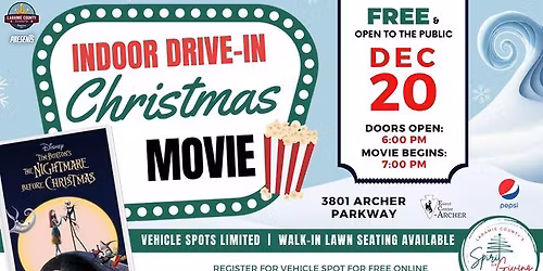 Indoor Drive-in Movie featuring The Nightmare Before Christmas