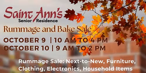 Saint Ann's Fall Rummage and Bake Sale