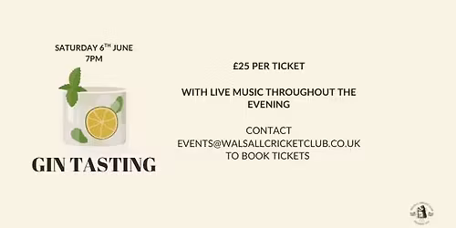 Gin Tasting at Walsall Cricket Club