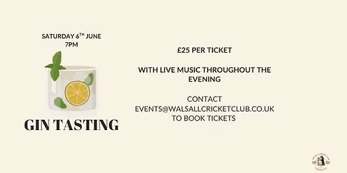 Gin Tasting at Walsall Cricket Club