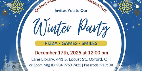 Oxford-Miami Community Toastmasters Winter Party