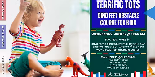 Terrific Tots: Dino Feet Obstacle Course (Main Library)