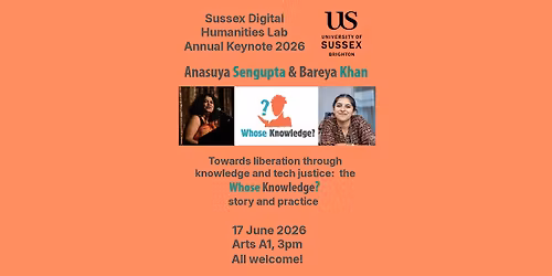 Sussex Digital Humanities Lab, Annual Keynote 2026