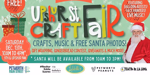 2025 Upshur Street Craft Fair - FREE Santa Photos!
