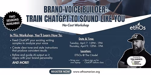 Brand Voice Builder: Train ChatGPT to Sound Like You Workshop (SESSION 1)