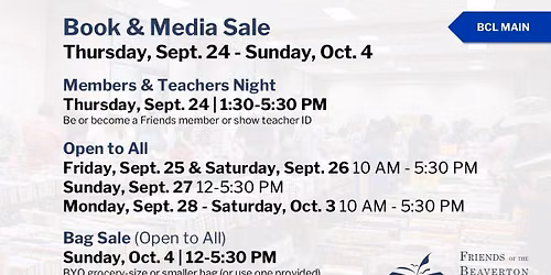 Book & Media Sale: Members & Teachers Night