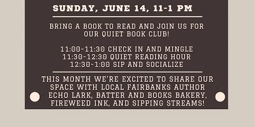 June Books and Brews- Please note the time change! 