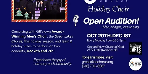 Great Lakes Chorus - Holiday Choir (OPEN AUDITION)