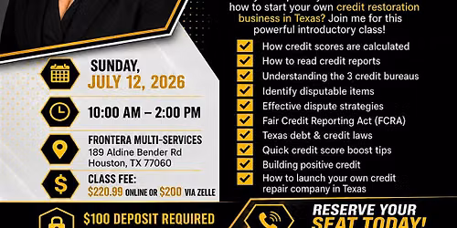 Credit 101 & Credit Repair Business Training