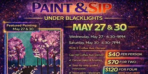 Paint & Sip Under Black Lights