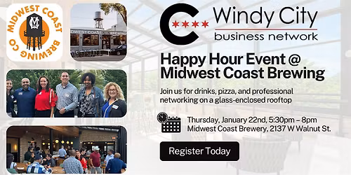 Windy City Business Network: Happy Hour @ Midwest Coast Rooftop (Jan. 22nd)