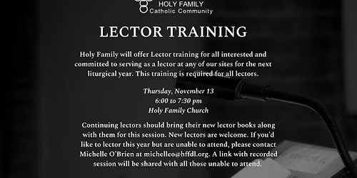 Holy Family Lector Training