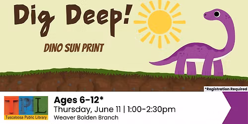 Dig Deep! Dino Sun Print