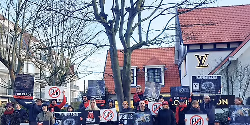 Anti-fur protest against Louis Vuitton in Antwerp