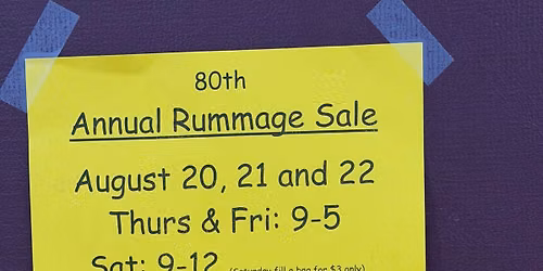 80th Annual Rummage Sale