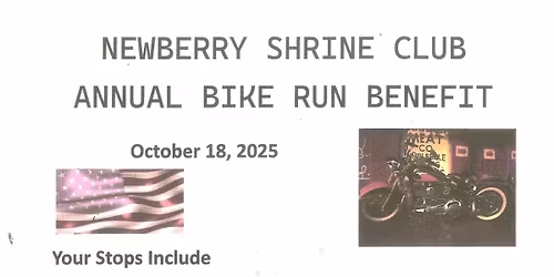 Newberry Shrine Club's 19th Annual Halo Bike Benefit Run