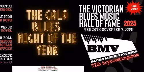 BLUES MUSIC VIC - HALL OF FAME 2025