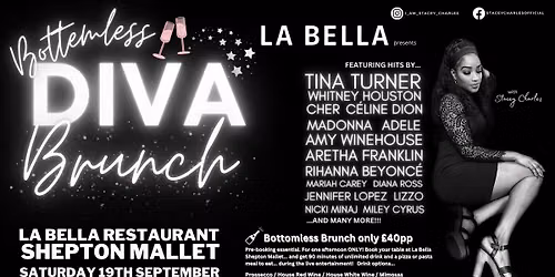 DIVA Brunch with Stacey Charles at La Bella (Shepton Mallet) - Saturday 19th September 2pm