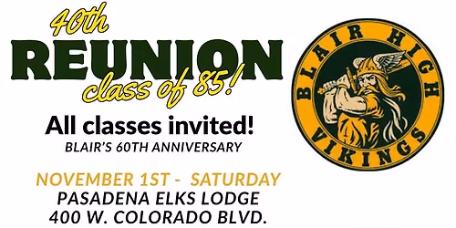 Class of 85 40th Reunion