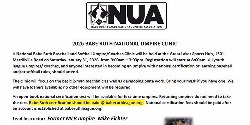 Babe Ruth Umpire Clinic