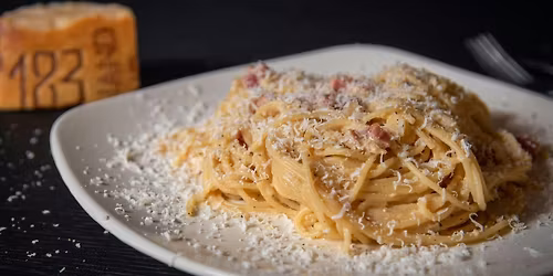 Fresh Pasta Carbonara and Crema Bruciata