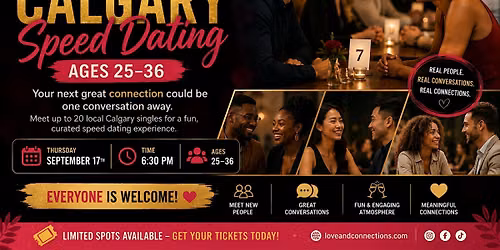 Calgary Singles Speed Dating (Ages 25\u201336) | Skip the Apps. Meet in Person.