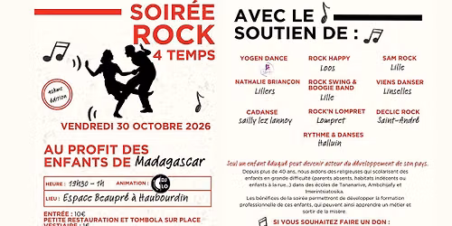 Soir\u00e9e Rock 4T au profit des enfants de  Madagascar