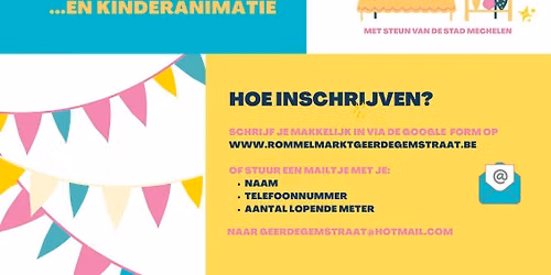 4de editie Rommelmarkt Geerdegemstraat - zondag 27 september 2026
