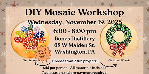 DIY Mosaic Workshop @Bones Distillery