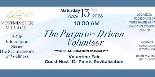2026 Educational Series: The 8 Dimensions of Wellness - The Purpose-Driven Volunteer