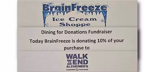 Dining for Donations - BrainFreeze 10% off purchase June 3rd