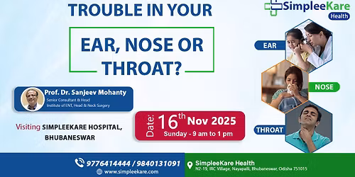 Advanced ENT Consultation Camp | Prof. Dr. Sanjeev Mohanty at SimpleeKare Hospital, Bhubaneswar