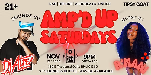 AMP'D UP Saturdays (Rap | Hip Hop | Dance | Afrobeats)