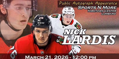 Chicago Blackhawks Nick Lardis Autograph Signing at Sports N More Lombard, IL