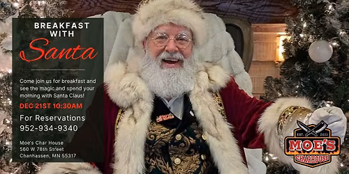 Breakfast with Santa at Moe\u2019s Char House! \ud83c\udf85