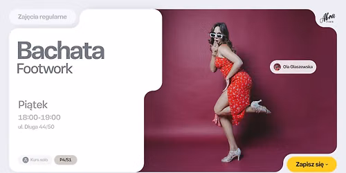 Bachata Footwork z Ol\u0105 Olaszewsk\u0105 poziom P4\/S1