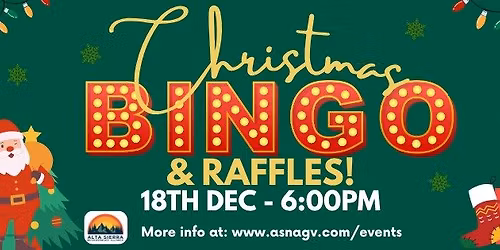 Christmas Bingo & Raffles - Alta Sierra Trailblazer Pizza