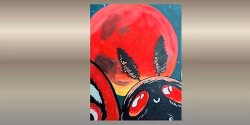 \ud83c\udfa8\ud83c\udf15 Paint and Sip: Mothman Moonrise \ud83e\udd8b\u2728