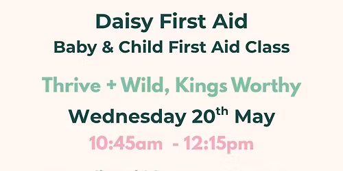 \ud83d\udc99 BABY + CHILD first aid class covering 0-13 years