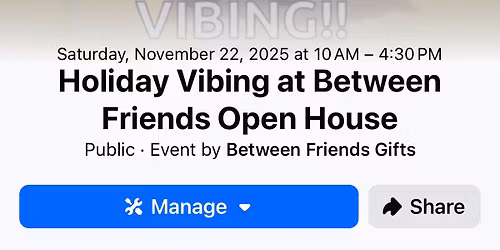 Holiday Vibing at Between Friends Open House 