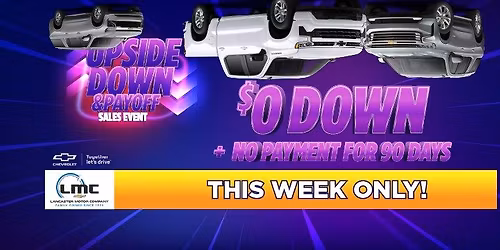 \ud83d\udce3 \ud83c\udf89\ud83c\udf89 UPSIDE DOWN & PAYOFF SALES EVENT! \ud83c\udf89 \ud83c\udf89 \ud83d\udce3