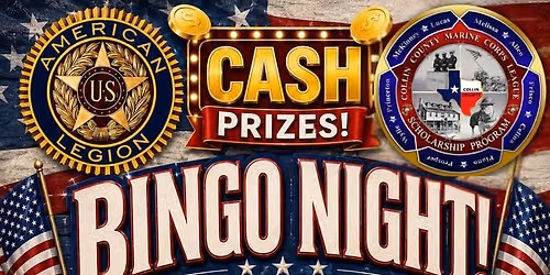 Bingo Night \u2013 Cash Prizes, Raffles & 50\/50 Drawing