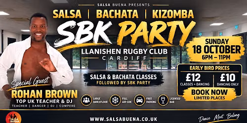 Sunday Salsa & Bachata Classes & SBK Party Cardiff with Top UK Guest Teacher & DJ Rohan Brown!