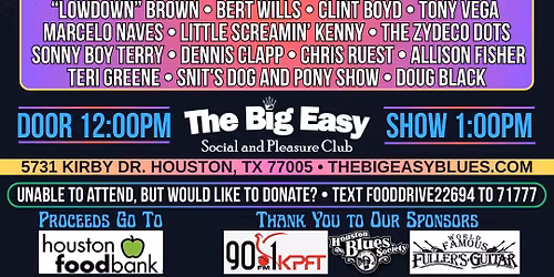 Blues for Food 2025 at The Big Easy - Live Music - Fundraiser