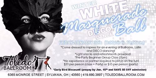 Winter White Masquerade Disco Dance Ball!